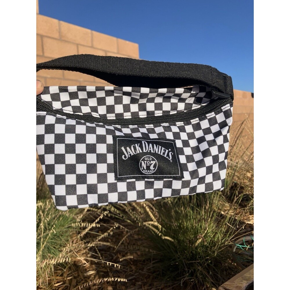Jack Daniels Old No 7 Fydelity Checkerboard Fanny Pack Waist Bag 9” Unused